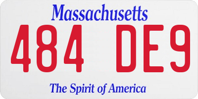 MA license plate 484DE9