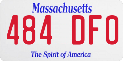 MA license plate 484DF0