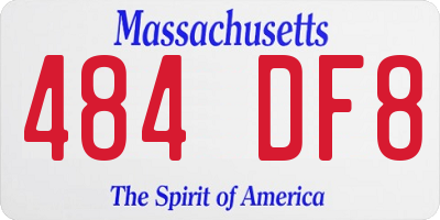 MA license plate 484DF8