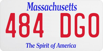 MA license plate 484DG0