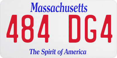 MA license plate 484DG4