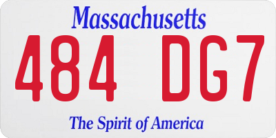 MA license plate 484DG7