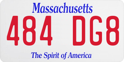 MA license plate 484DG8