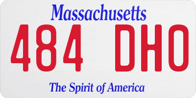 MA license plate 484DH0