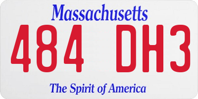 MA license plate 484DH3