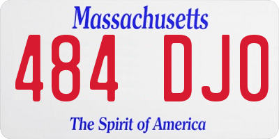 MA license plate 484DJ0