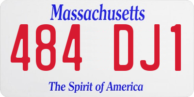 MA license plate 484DJ1