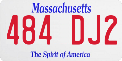 MA license plate 484DJ2