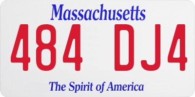 MA license plate 484DJ4