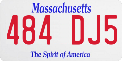 MA license plate 484DJ5
