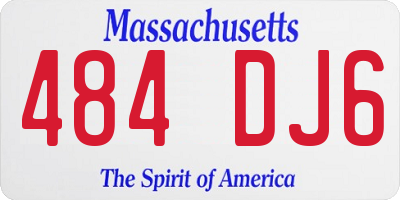 MA license plate 484DJ6