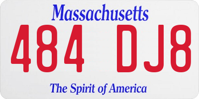 MA license plate 484DJ8