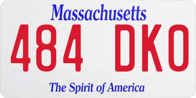 MA license plate 484DK0