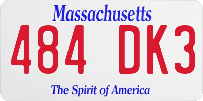 MA license plate 484DK3
