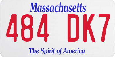 MA license plate 484DK7
