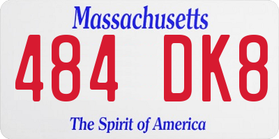 MA license plate 484DK8