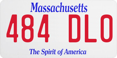 MA license plate 484DL0