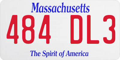 MA license plate 484DL3