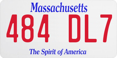 MA license plate 484DL7