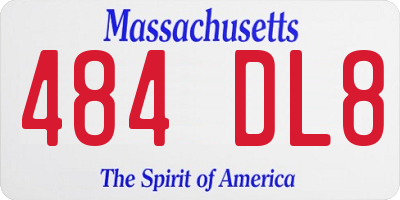 MA license plate 484DL8