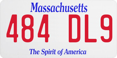MA license plate 484DL9