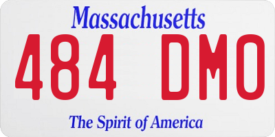 MA license plate 484DM0