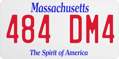 MA license plate 484DM4