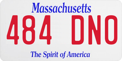 MA license plate 484DN0