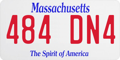 MA license plate 484DN4
