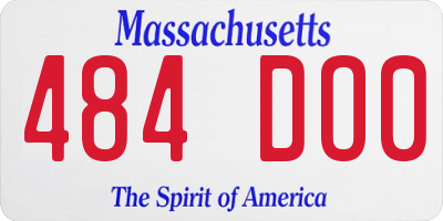 MA license plate 484DO0