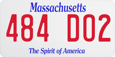 MA license plate 484DO2