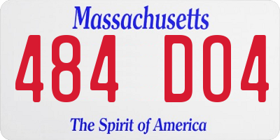 MA license plate 484DO4