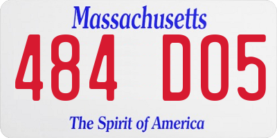 MA license plate 484DO5