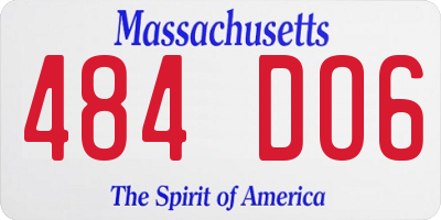 MA license plate 484DO6