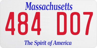MA license plate 484DO7