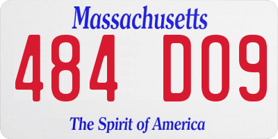 MA license plate 484DO9