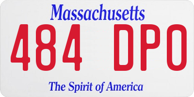 MA license plate 484DP0