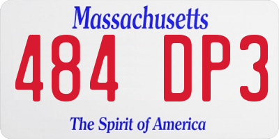 MA license plate 484DP3