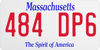 MA license plate 484DP6