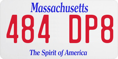 MA license plate 484DP8