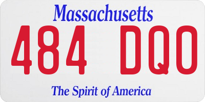 MA license plate 484DQ0