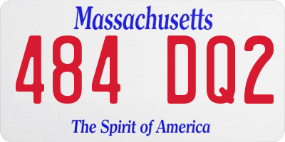 MA license plate 484DQ2