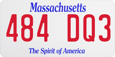 MA license plate 484DQ3