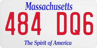 MA license plate 484DQ6