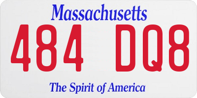 MA license plate 484DQ8