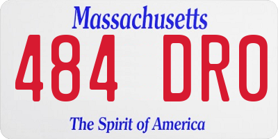 MA license plate 484DR0