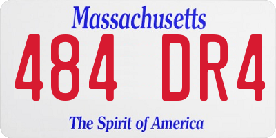 MA license plate 484DR4