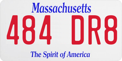 MA license plate 484DR8