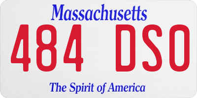 MA license plate 484DS0