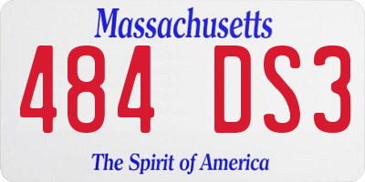 MA license plate 484DS3